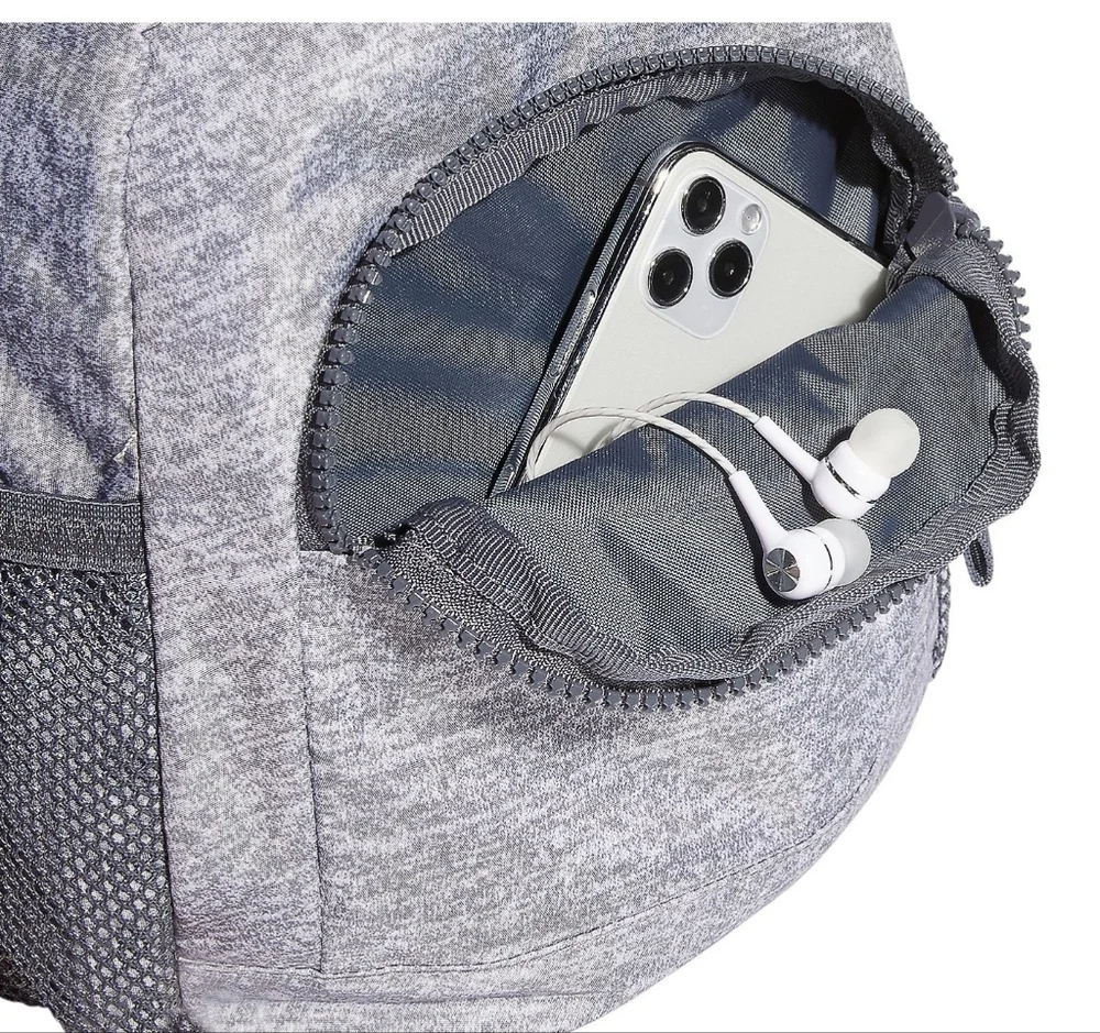 Adidas Mini Backpack Linear 3 Jersey Grey Gray Onxy NWT $40 - Picture 2 of 4
